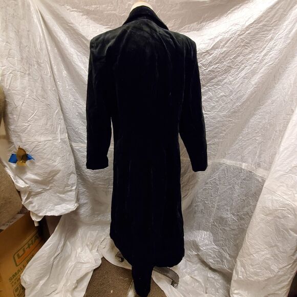 JS Signature Women's Long Black Velvet Coat, Size M - Picture 4 of 5
